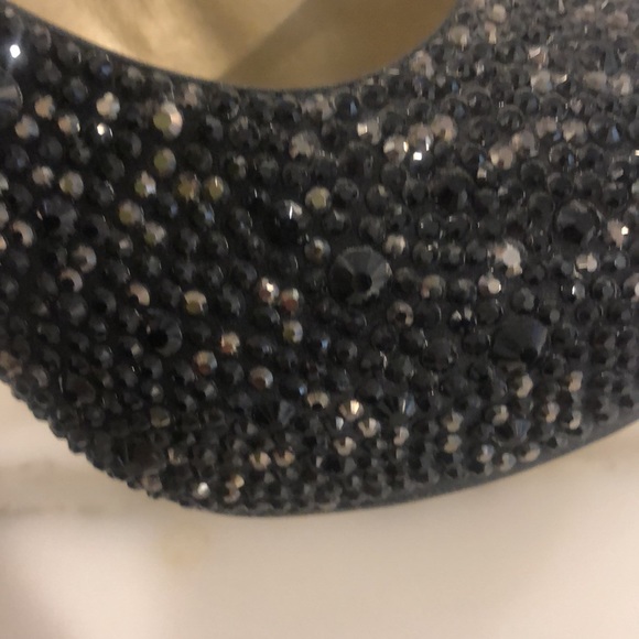 Benjamin Adams London Black Crystallized Satin Dress Pumps, US 7.5 - Picture 14 of 14